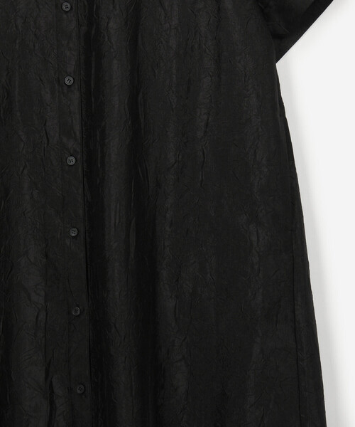 Bshop（ビショップ）の「eunoia | ポリエステル 半袖シャツワンピース WOMEN（シャツワンピース・レディース・ブラック・ONE）」の6枚目の写真