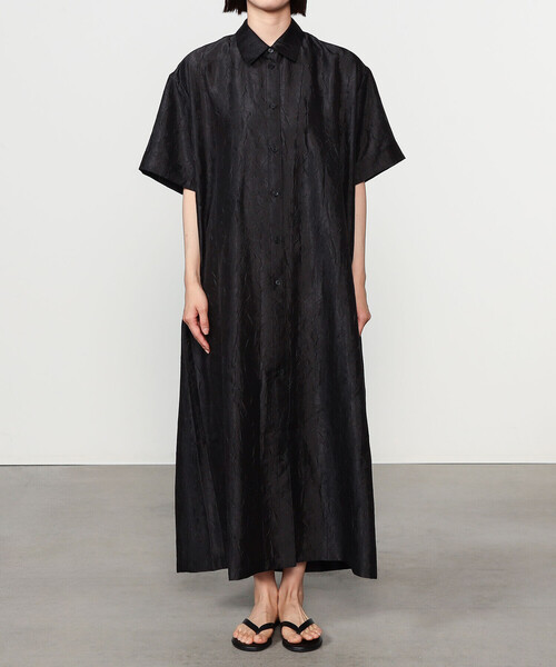 Bshop（ビショップ）の「eunoia | ポリエステル 半袖シャツワンピース WOMEN（シャツワンピース・レディース・ブラック・ONE）」の8枚目の写真