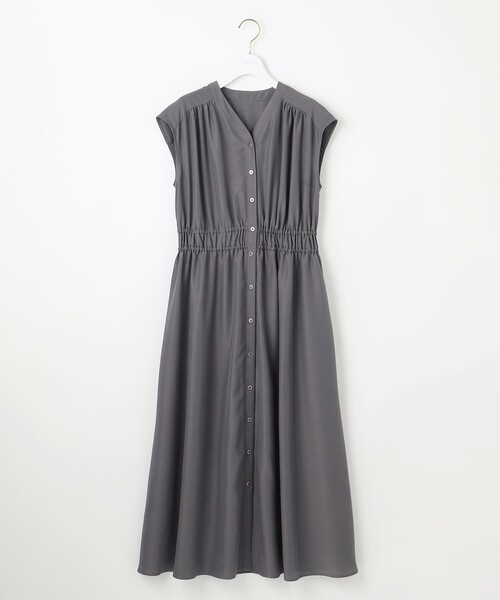 ANY SIS（エニィスィス）の「フロントボタンギャザー ワンピース（ワンピース・レディース・ダークグリーン系/グレー系/イエロー系・1/3/2）」の6枚目の写真