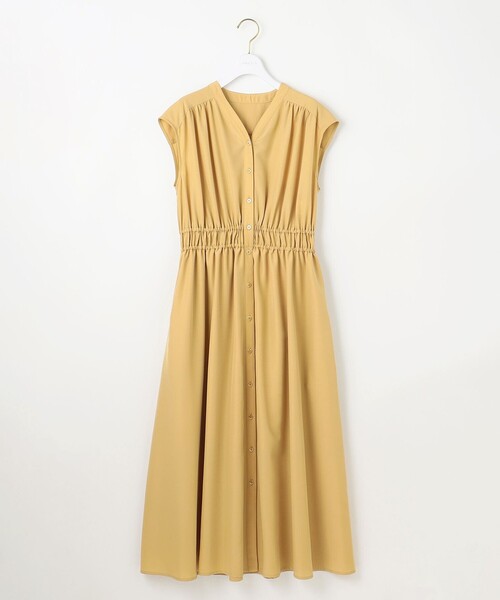 ANY SIS（エニィスィス）の「フロントボタンギャザー ワンピース（ワンピース・レディース・ダークグリーン系/グレー系/イエロー系・1/3/2）」の7枚目の写真