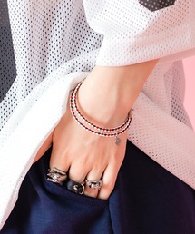 an meets zakka（アンミツザッカ）の「an meets zakka コインチャームレザー２重ブレスレット（ブレスレット）」