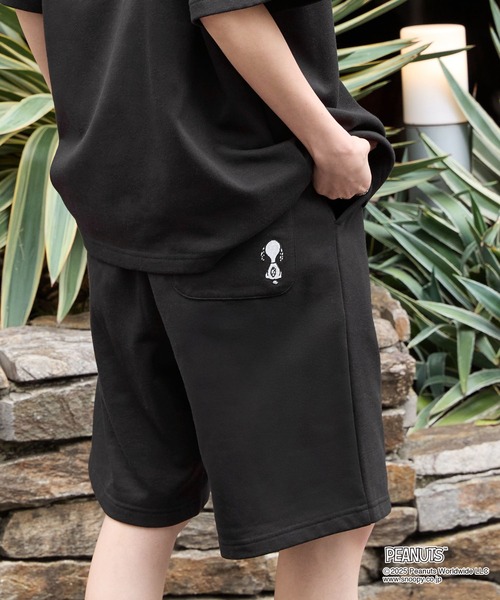 PEANUTS（ピーナッツ）の「【PEANUTS / SNOOPY】別注 ピーナッツ スヌーピー セットアップ ワンポイントハート刺繍 オーバーサイズ 半袖プルオーバースウェット＆ショートパンツ（セットアップ・レディース・ライトピンク/オートミール/スミクロ/ネイビー・M/L）」の20枚目の写真