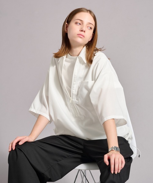 WETTEMPT（ウィテンプト）の「ZIP VAROUZE SHIRT / ジップヴァルーズシャツ（シャツ/ブラウス・メンズ・ブラック/オフホワイト/チャコールグレー・SMALL/MEDIUM/LARGE）」の15枚目の写真