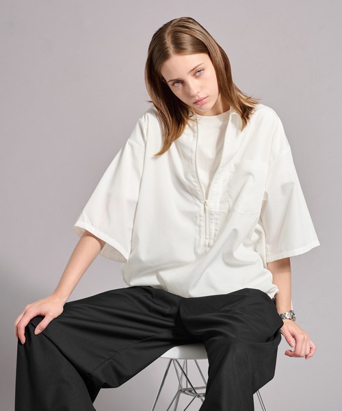 WETTEMPT（ウィテンプト）の「ZIP VAROUZE SHIRT / ジップヴァルーズシャツ（シャツ/ブラウス・メンズ・ブラック/オフホワイト/チャコールグレー・SMALL/MEDIUM/LARGE）」の16枚目の写真