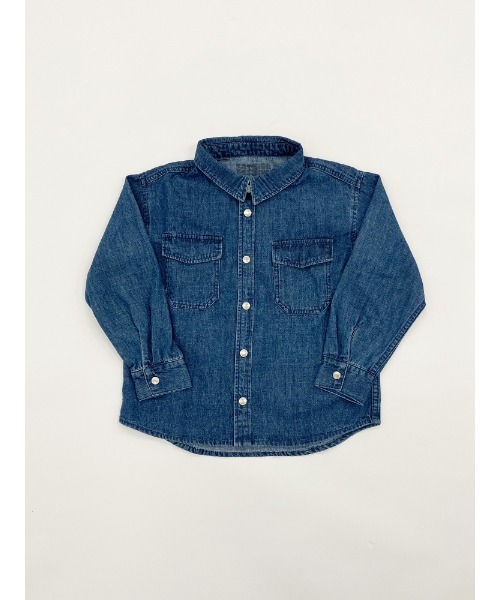 Catchup（ケチャップ）の「【Catchup】ライトオンスデニムシャツ（シャツ/ブラウス・キッズ・ネイビー/ブルー・100㎝/120㎝/130㎝/140㎝/150cm/90㎝/110㎝）」の12枚目の写真