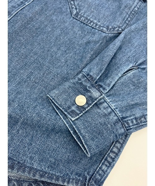 Catchup（ケチャップ）の「【Catchup】ライトオンスデニムシャツ（シャツ/ブラウス・キッズ・ネイビー/ブルー・100㎝/120㎝/130㎝/140㎝/150cm/90㎝/110㎝）」の16枚目の写真