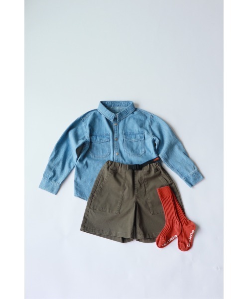 Catchup（ケチャップ）の「【Catchup】ライトオンスデニムシャツ（シャツ/ブラウス・キッズ・ネイビー/ブルー・100㎝/120㎝/130㎝/140㎝/150cm/90㎝/110㎝）」の7枚目の写真