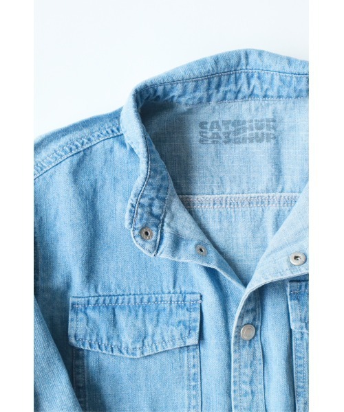 Catchup（ケチャップ）の「【Catchup】ライトオンスデニムシャツ（シャツ/ブラウス・キッズ・ネイビー/ブルー・100㎝/120㎝/130㎝/140㎝/150cm/90㎝/110㎝）」の9枚目の写真