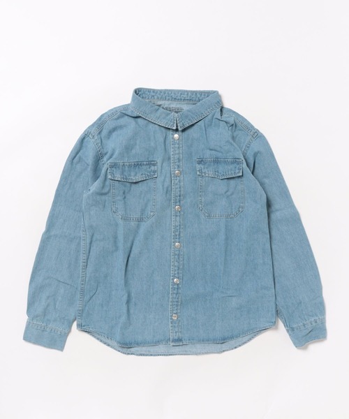 Catchup（ケチャップ）の「【Catchup】ライトオンスデニムシャツ（シャツ/ブラウス・キッズ・ネイビー/ブルー・100㎝/120㎝/130㎝/140㎝/150cm/90㎝/110㎝）」の18枚目の写真