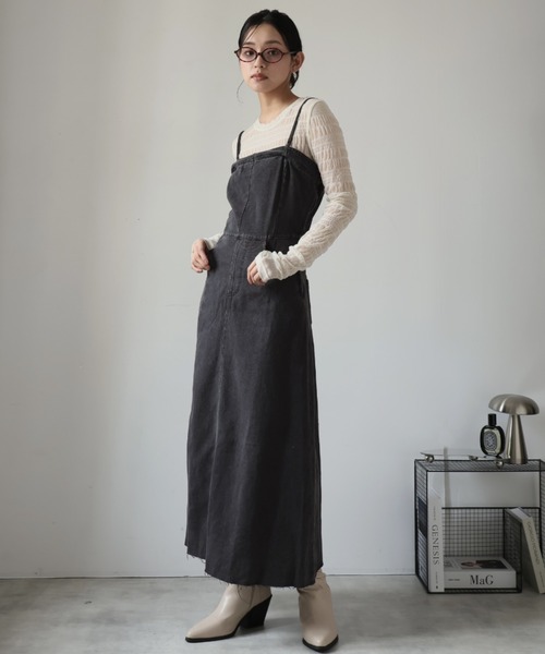 Girly Doll(ガーリードール)の「デニムキャミソールワンピース(ワンピース・レディース・ブラック/ブルー・S/M/L)」の22枚目の写真