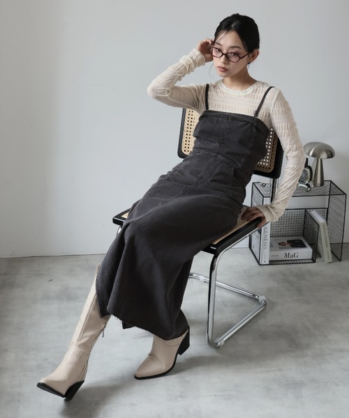 Girly Doll(ガーリードール)の「デニムキャミソールワンピース(ワンピース・レディース・ブラック/ブルー・S/M/L)」の14枚目の写真