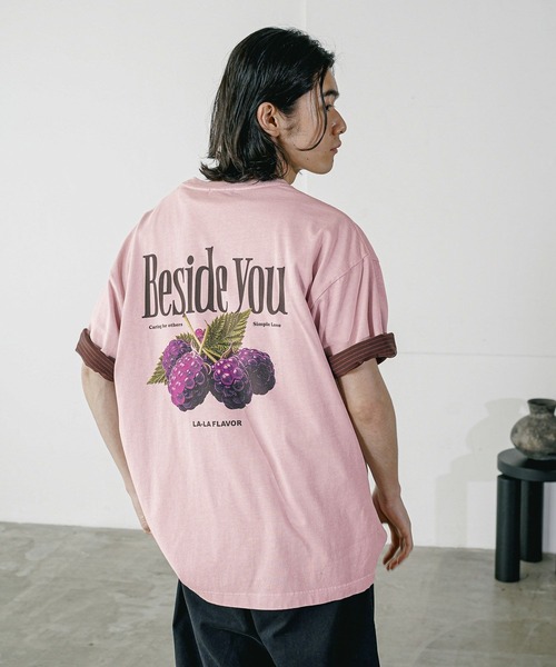 BAYFLOW(ベイフロー)の「FRUITS半袖Tシャツ(Tシャツ/カットソー・メンズ・オフホワイト/チャコールグレー/ブラウン/ピンク・MEDIUM/LARGE)」の4枚目の写真