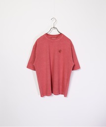 ATELANE/OE天竺ピグメント ワンポイント刺繍TEE