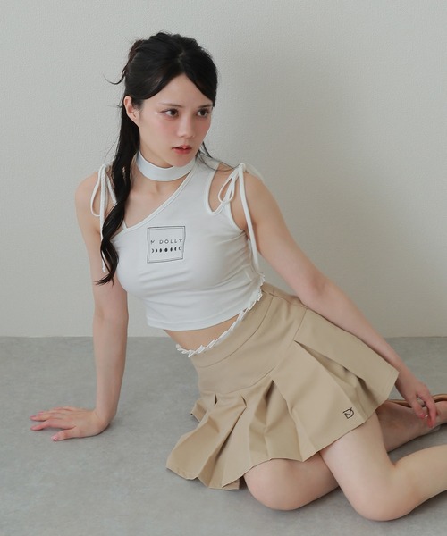 タンクトップ ノースリーブ *M DOLLY original* choker neck logo tops/チョーカーネックロゴトップス レディース M DOLLY original* choker neck logo tops/チョーカーネックロゴ