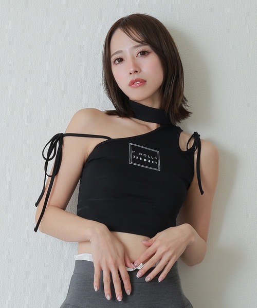 タンクトップ ノースリーブ *M DOLLY original* choker neck logo tops/チョーカーネックロゴトップス レディース M DOLLY original* choker neck logo tops/チョーカーネックロゴ