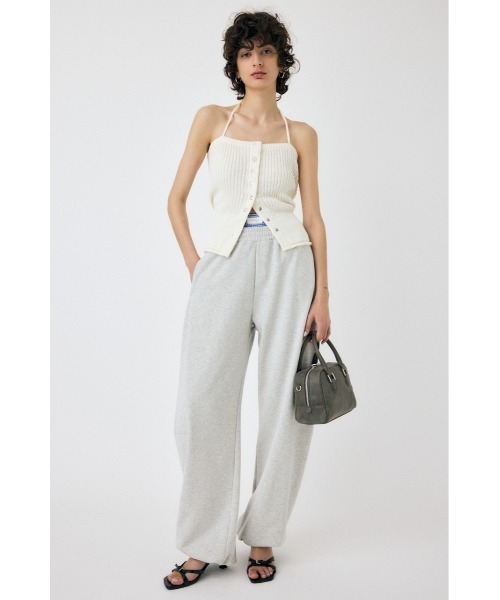 MOUSSY（マウジー）の「CURVE LINE スウェットパンツ（スウェットパンツ・レディース・杢グレー/ブラック/オフホワイト・1/2）」の6枚目の写真