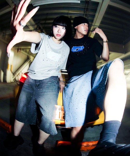 a2o】クリスタルストーンデニムショーツ（デニムパンツ）｜a2o