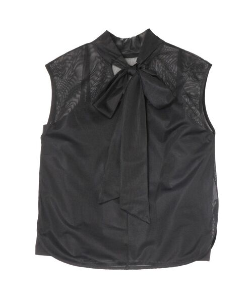 LAGUNAMOON（ラグナムーン）の「2WAYメッシュボウタイブラウス（シャツ/ブラウス・レディース・ブラック/アイボリー・FREE）」の2枚目の写真