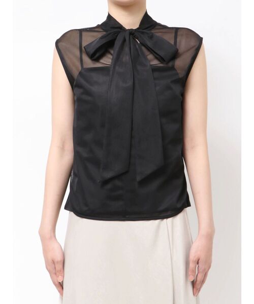 LAGUNAMOON（ラグナムーン）の「2WAYメッシュボウタイブラウス（シャツ/ブラウス・レディース・ブラック/アイボリー・FREE）」の16枚目の写真