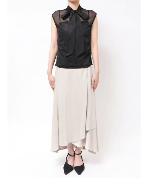 LAGUNAMOON（ラグナムーン）の「2WAYメッシュボウタイブラウス（シャツ/ブラウス・レディース・ブラック/アイボリー・FREE）」の7枚目の写真