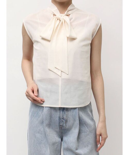 LAGUNAMOON（ラグナムーン）の「2WAYメッシュボウタイブラウス（シャツ/ブラウス・レディース・ブラック/アイボリー・FREE）」の3枚目の写真