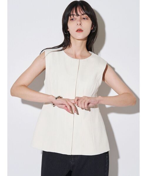 ELENDEEK(エレンディーク)の「フォルムジレ(ベスト・レディース・アイボリー/ブラウン・FREE)」の20枚目の写真