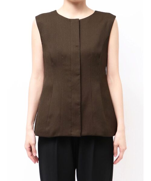 ELENDEEK(エレンディーク)の「フォルムジレ(ベスト・レディース・アイボリー/ブラウン・FREE)」の14枚目の写真