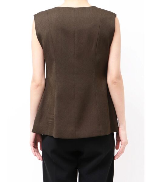 ELENDEEK(エレンディーク)の「フォルムジレ(ベスト・レディース・アイボリー/ブラウン・FREE)」の9枚目の写真