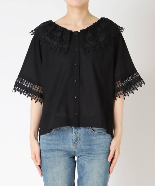 Three Four Time（ｽﾘｰﾌｫｰﾀｲﾑ）の「レースカラーブラウス（シャツ/ブラウス・レディース・ブラック/ホワイト/ブラウン・FREE）」の19枚目の写真