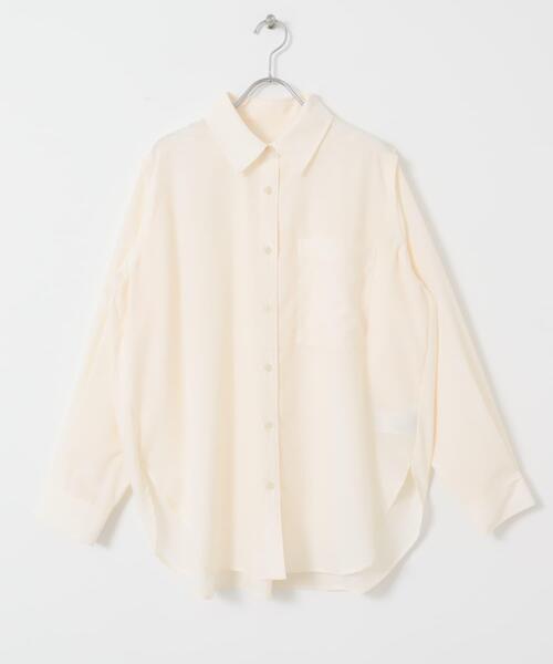 SENSE OF PLACE by URBAN RESEARCH（センスオブプレイスバイアーバンリサーチ）の「リネンライクショルダースリットシャツ（シャツ/ブラウス・レディース・オフホワイト/ベージュ/ブラック/ライトブルー・ONE）」の12枚目の写真