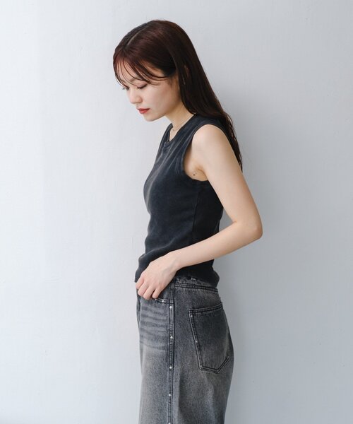 Kastane(カスタネ)の「【新色追加/カップ取り外し可】ピグメントカップ付きタンク(タンクトップ・レディース・ホワイト/ブラック/ブルー/ブラウン・FREE)」の14枚目の写真