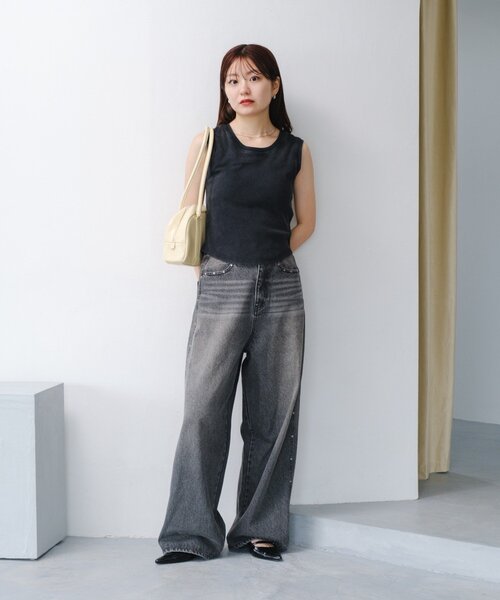 Kastane(カスタネ)の「【新色追加/カップ取り外し可】ピグメントカップ付きタンク(タンクトップ・レディース・ホワイト/ブラック/ブルー/ブラウン・FREE)」の15枚目の写真