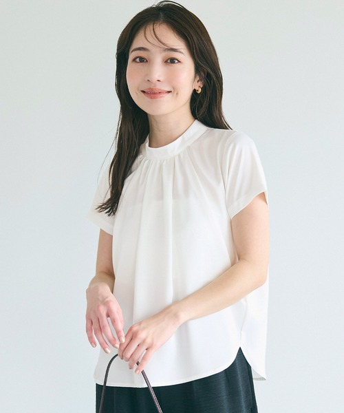coca(coca)(コカ)の「【WEB限定セール】フロントタックブラウス(シャツ/ブラウス・レディース・ライトベージュ/ホワイト・S/M/L)」の1枚目の写真