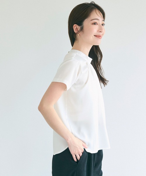coca(coca)(コカ)の「【WEB限定セール】フロントタックブラウス(シャツ/ブラウス・レディース・ライトベージュ/ホワイト・S/M/L)」の5枚目の写真