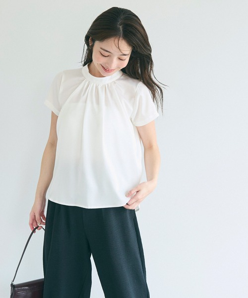 coca(coca)(コカ)の「【WEB限定セール】フロントタックブラウス(シャツ/ブラウス・レディース・ライトベージュ/ホワイト・S/M/L)」の6枚目の写真