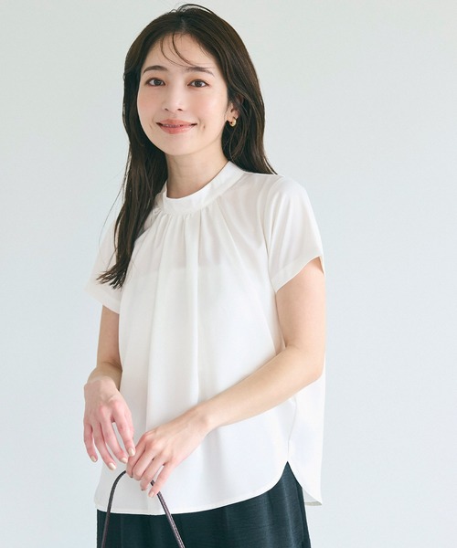 coca(coca)(コカ)の「【WEB限定セール】フロントタックブラウス(シャツ/ブラウス・レディース・ライトベージュ/ホワイト・S/M/L)」の8枚目の写真
