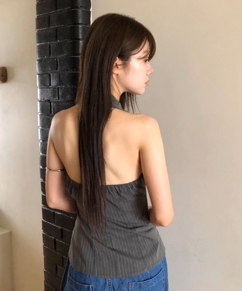 タンクトップ ノースリーブ A'GEM/9 × .kom 「.KOM/ドットケーオーエム」 ホルターネックトップ レディース A'GEM/9 × .kom 『.KOM/ドットケーオーエム』 ホルターネック