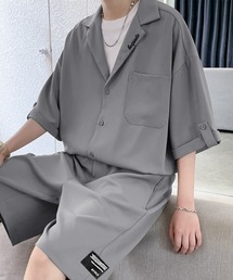 NOWLE（ノウル）の「【NOWLE】リラックスフィット オープンカラー 半袖シャツ＆ハーフパンツ サマー セットアップ（セットアップ）」