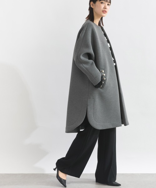 PICCIN PERLA（ピッチンペルラ）の「パールポケットコート（ノーカラーコート・レディース・ブラック/チャコールグレー/ネイビー/オフホワイト・M）」の12枚目の写真