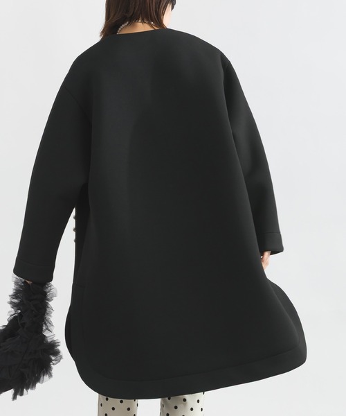 PICCIN PERLA（ピッチンペルラ）の「パールポケットコート（ノーカラーコート・レディース・ブラック/チャコールグレー/ネイビー/オフホワイト・M）」の21枚目の写真