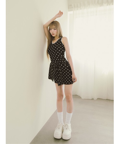 新品タグ付き　ダーリッチ darich ウエストマークドットニットミニワンピース ウエストマークドットニットミニワンピース – Darich (ダーリッチ)