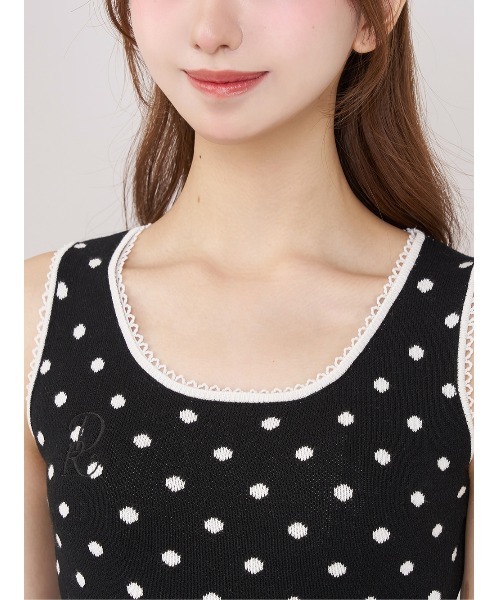 ウエストマークドットニットミニワンピース（ワンピース）｜Darich