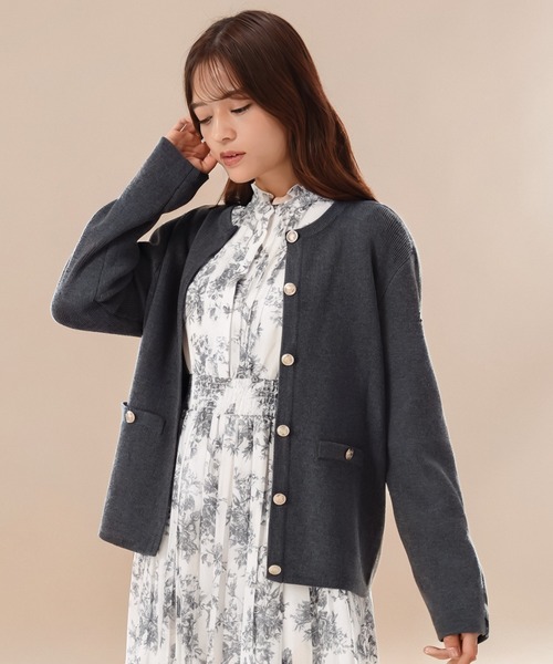 セール】WEB限定 2025秋冬新作 金ボタンニットジャケット