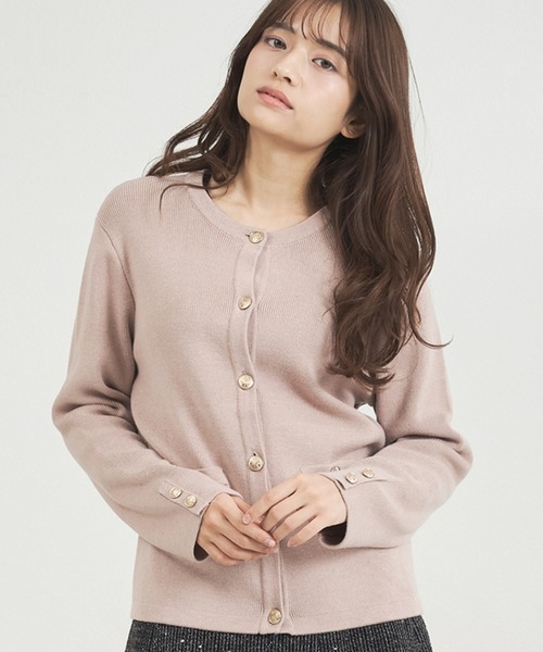 MISCH MASCH（ミッシュマッシュ）の「WEB限定 金ボタンニットジャケット（カーディガン/ボレロ・レディース・グレー/ベージュ/ホワイト・ﾌﾘ-）」の13枚目の写真