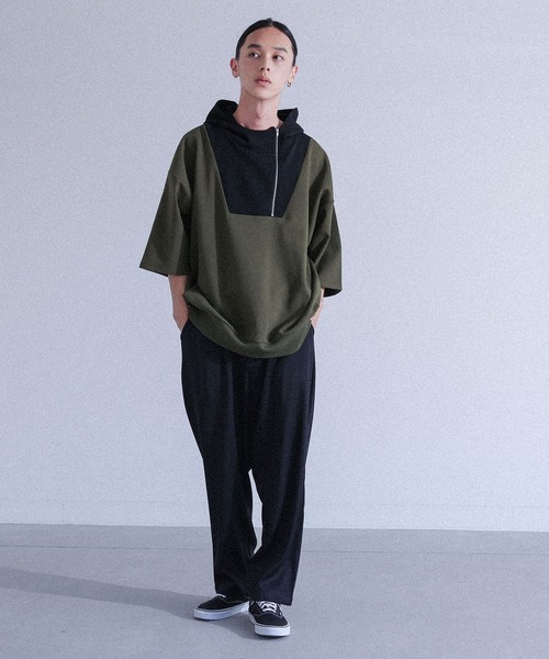 MDR(エムディアール)の「配色スタンドフーディー(パーカー・メンズ・ブラック/カーキ・L/M)」の18枚目の写真
