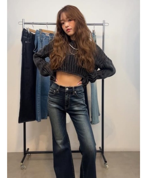 RODEO CROWNS WIDE BOWL(ロデオクラウンズワイドボウル)の「Beautiful フレアデニム(デニムパンツ・レディース・ブルー/ワンウォッシュ/ダークブルー・SMALL/X-SMALL/MEDIUM)」の19枚目の写真