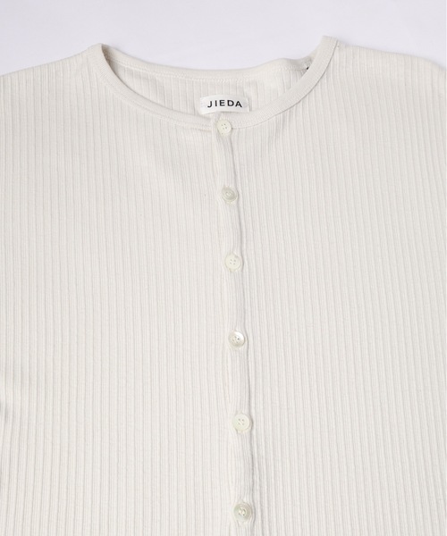 Jieda（ジエダ）の「VINTAGE LIGHT RIB HENRY NECK L/S（Tシャツ/カットソー・メンズ・オフホワイト/グレー/ブラック・1/2）」の18枚目の写真