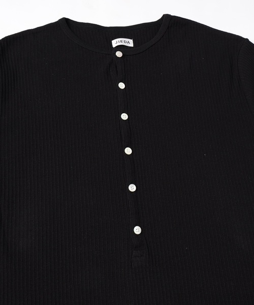 Jieda（ジエダ）の「VINTAGE LIGHT RIB HENRY NECK L/S（Tシャツ/カットソー・メンズ・オフホワイト/グレー/ブラック・1/2）」の20枚目の写真
