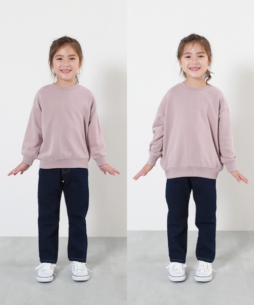 devirock（デビロック）の「デビラボ BIGシルエット プリント トレーナー（スウェット・キッズ・ピンク系1/ブルー系1/ブラック系3/ベージュ系2/グレー系1/ブラック系1/パープル系1/グリーン系1/ベージュ系1/ブラック系2/ブラック系4/レッド系1/グレー系2/グレー系3・90cm/100cm/110cm/120cm/130cm/140cm/150cm/160cm）」の17枚目の写真