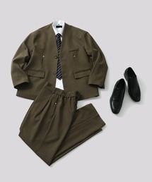 Cloudstyle（クラウドスタイル）の「【Cloudstyle】ノーカラージャケット&タックワイドスラックス スーツ セットアップ（スーツセット）」